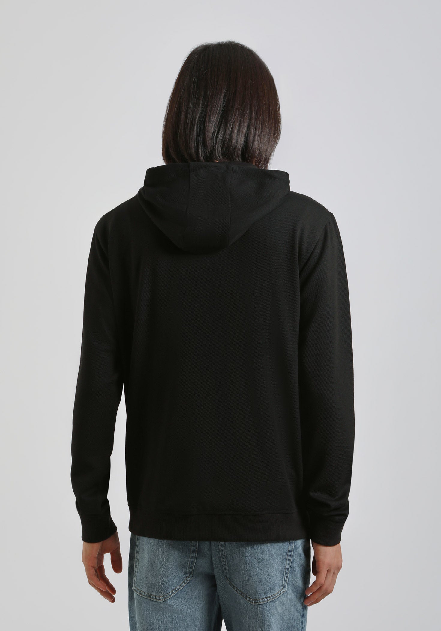 Felpa zip con cappuccio|Colore:Nero