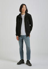 Felpa zip con cappuccio|Colore:Nero