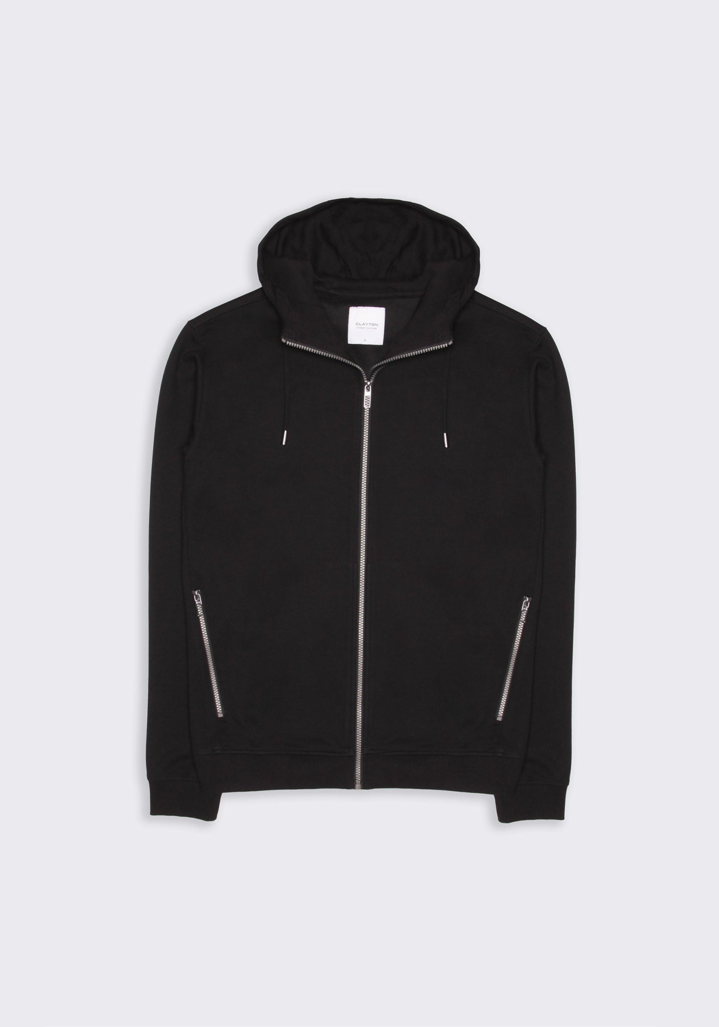 Felpa zip con cappuccio|Colore:Nero