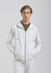 Felpa zip con cappuccio|Colore:Off white