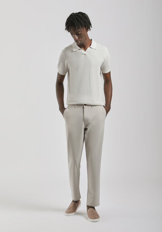 Pantaloni chino misto viscosa|Colore:Ecrù