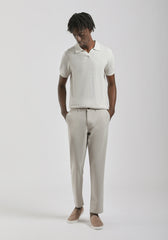 Pantaloni chino misto viscosa|Colore:Ecrù