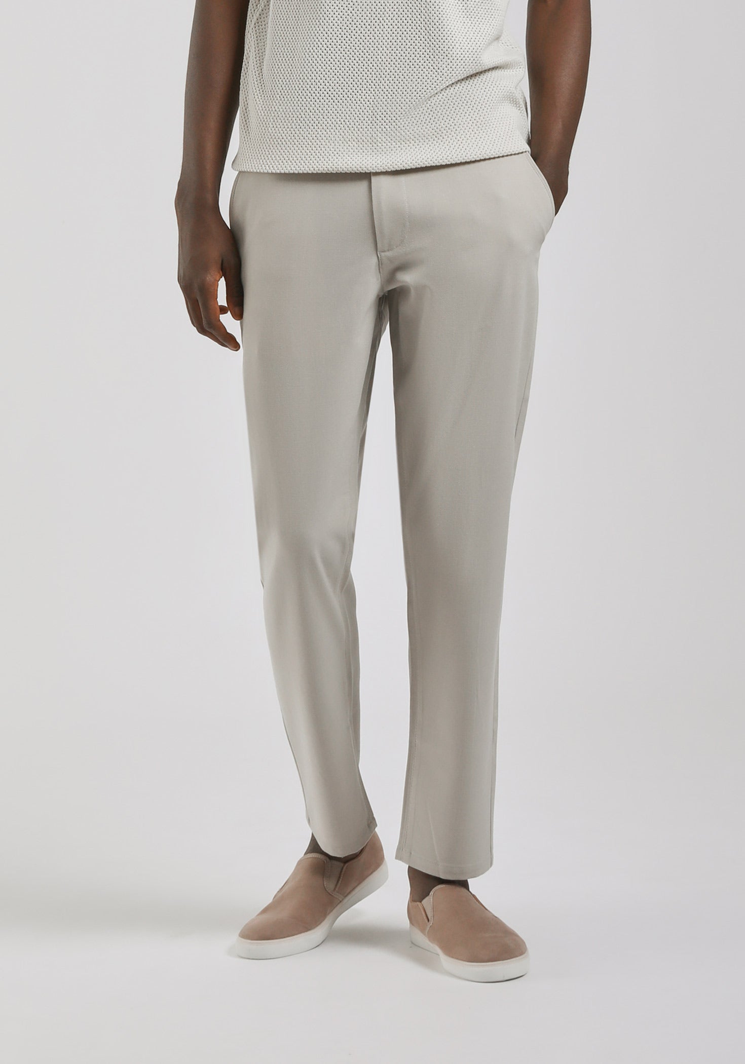 Pantaloni chino misto viscosa|Colore:Ecrù