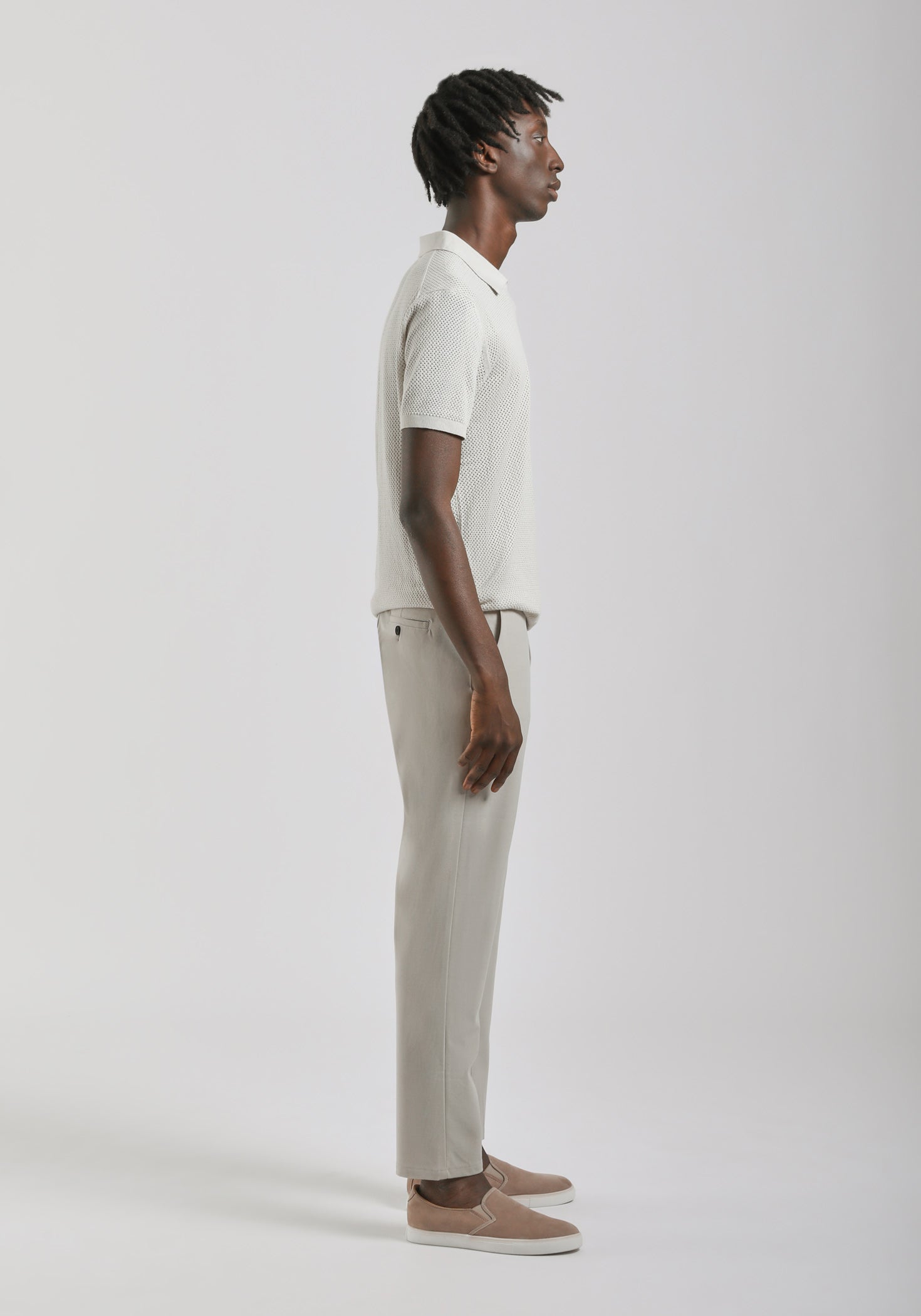 Pantaloni chino misto viscosa|Colore:Ecrù