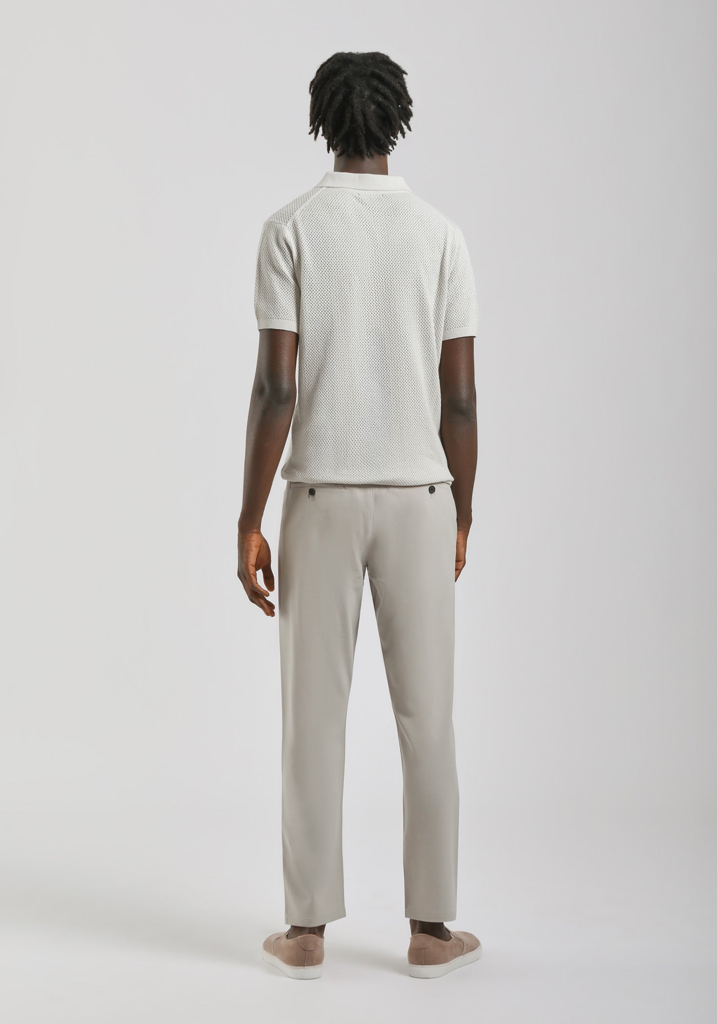 Pantaloni chino misto viscosa|Colore:Ecrù