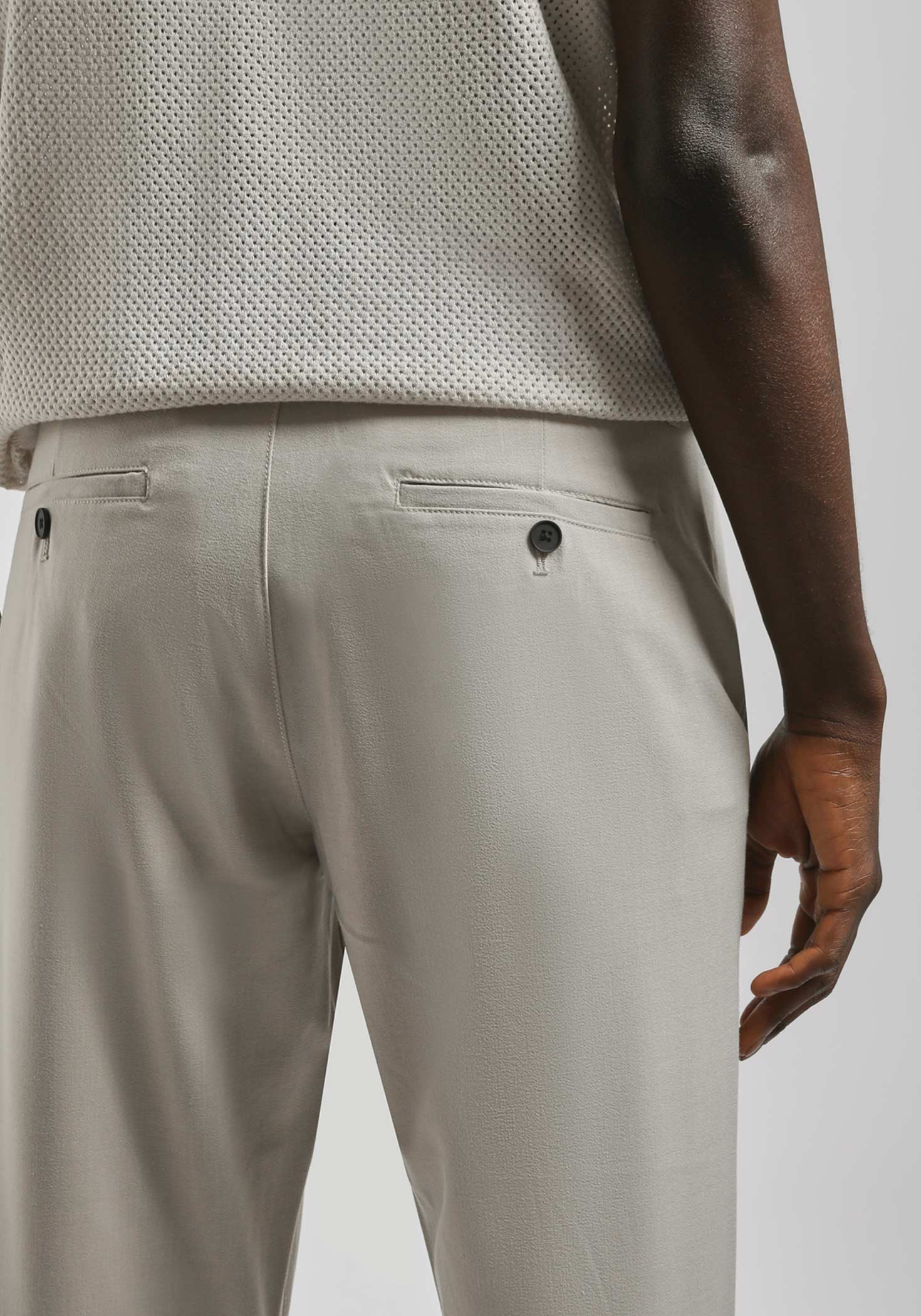 Pantaloni chino misto viscosa|Colore:Ecrù