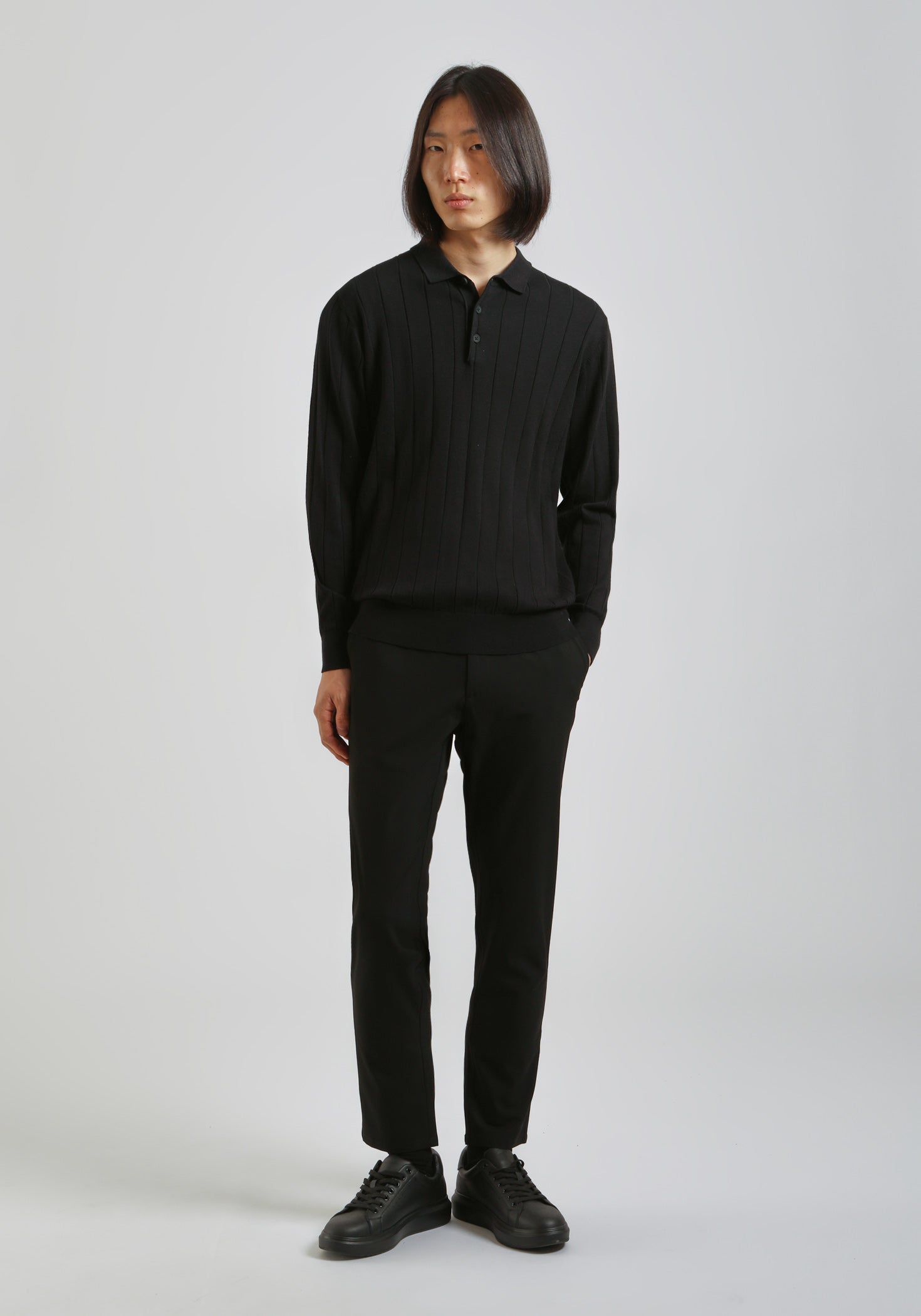 Pantaloni chino misto viscosa|Colore:Nero