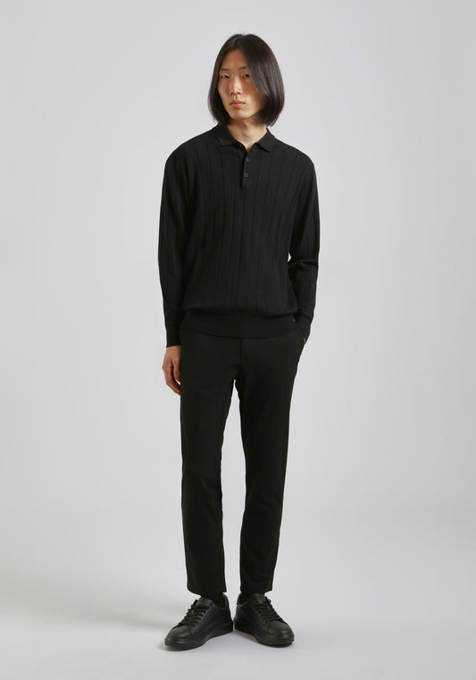 Pantaloni chino misto viscosa|Colore:Nero