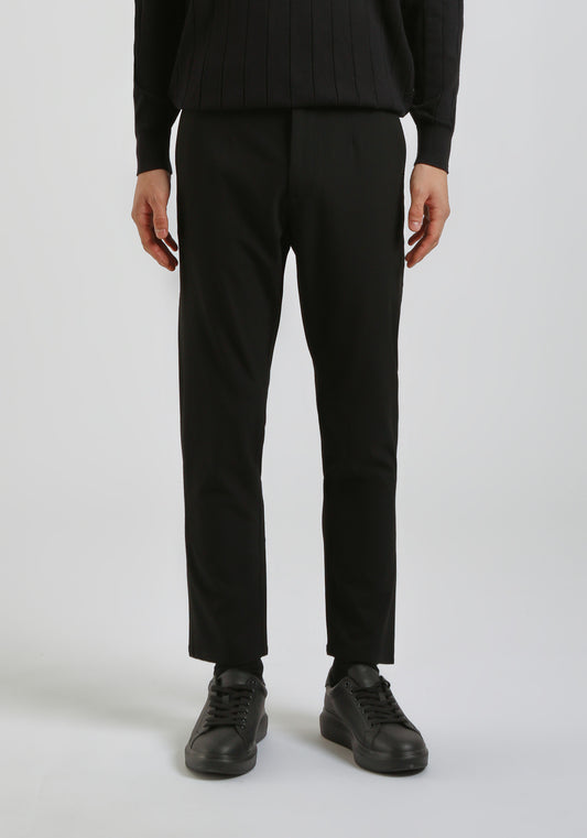 Pantaloni chino misto viscosa|Colore:Nero