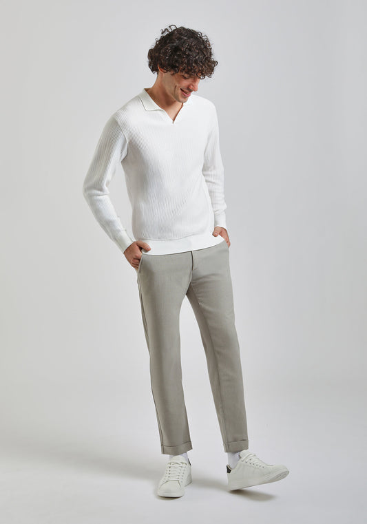 Pantaloni chino con fantasia|Colore:Sabbia