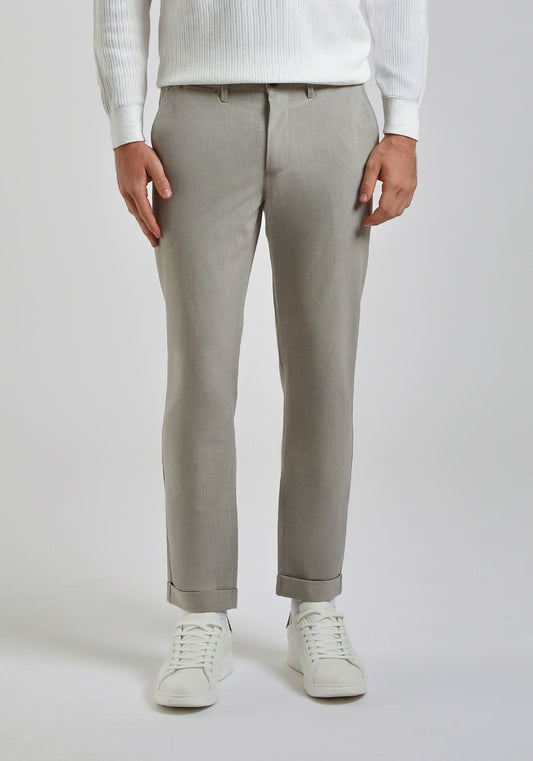Pantaloni chino con fantasia|Colore:Sabbia