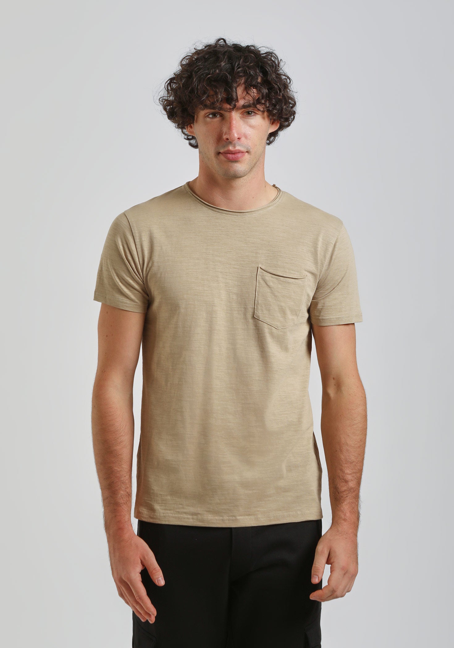 T-shirt con taschino|Colore:Beige