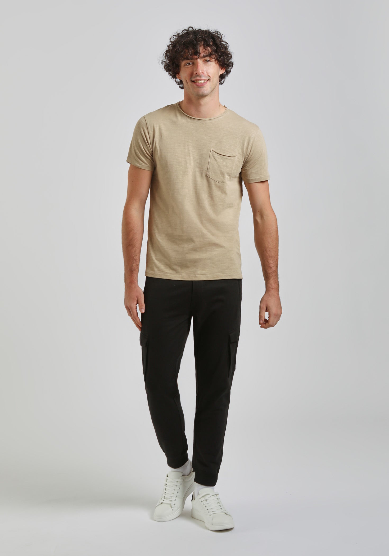T-shirt con taschino|Colore:Beige