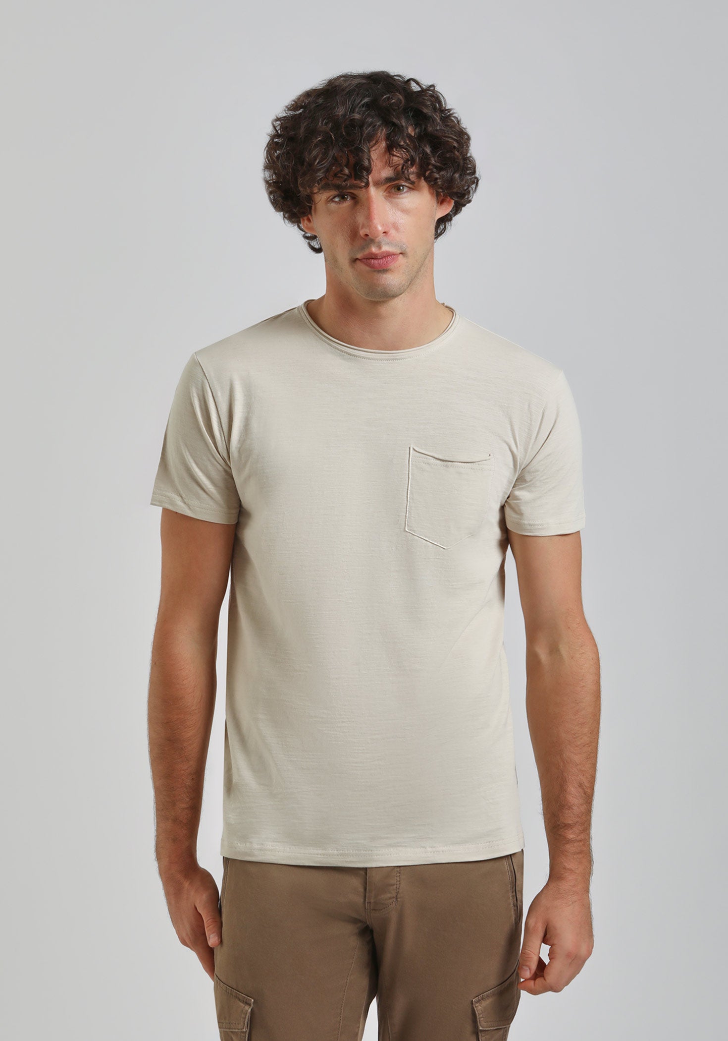 T-shirt con taschino|Colore:Ecrù