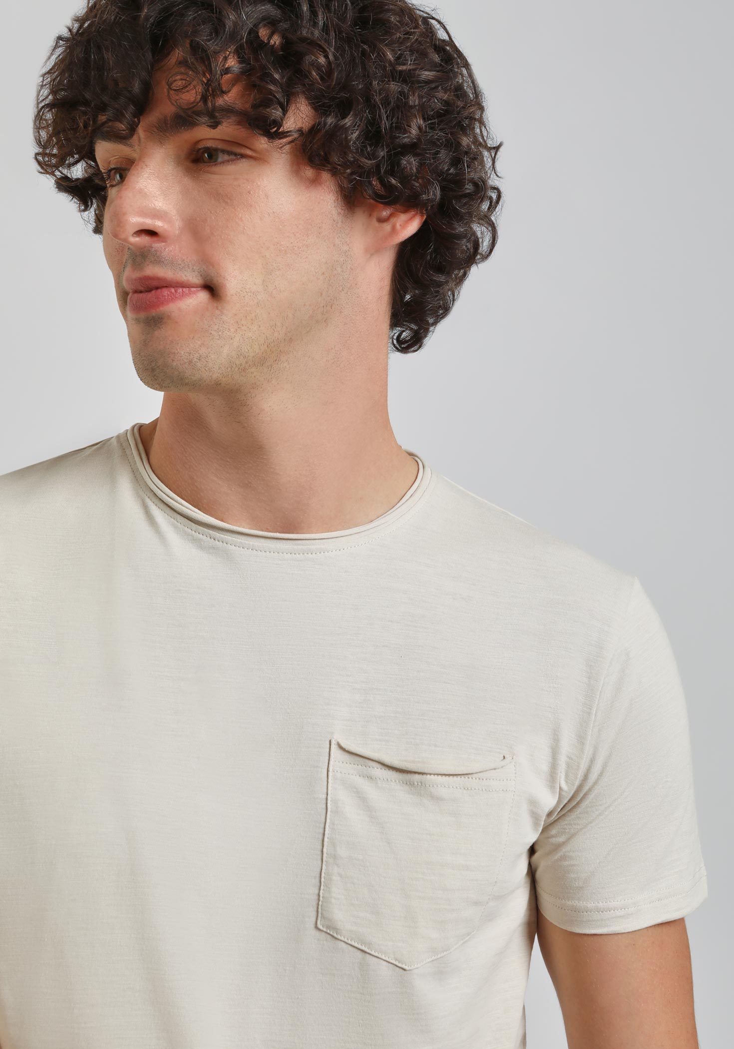 T-shirt con taschino|Colore:Ecrù