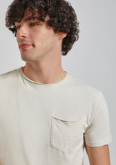 T-shirt con taschino|Colore:Ecrù