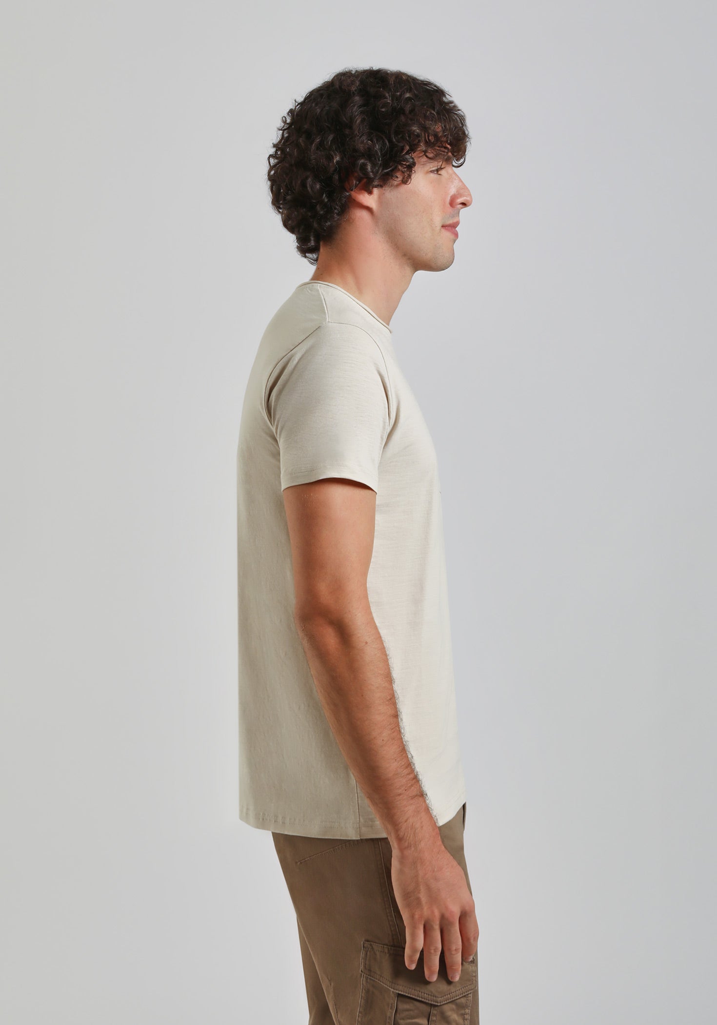 T-shirt con taschino|Colore:Ecrù