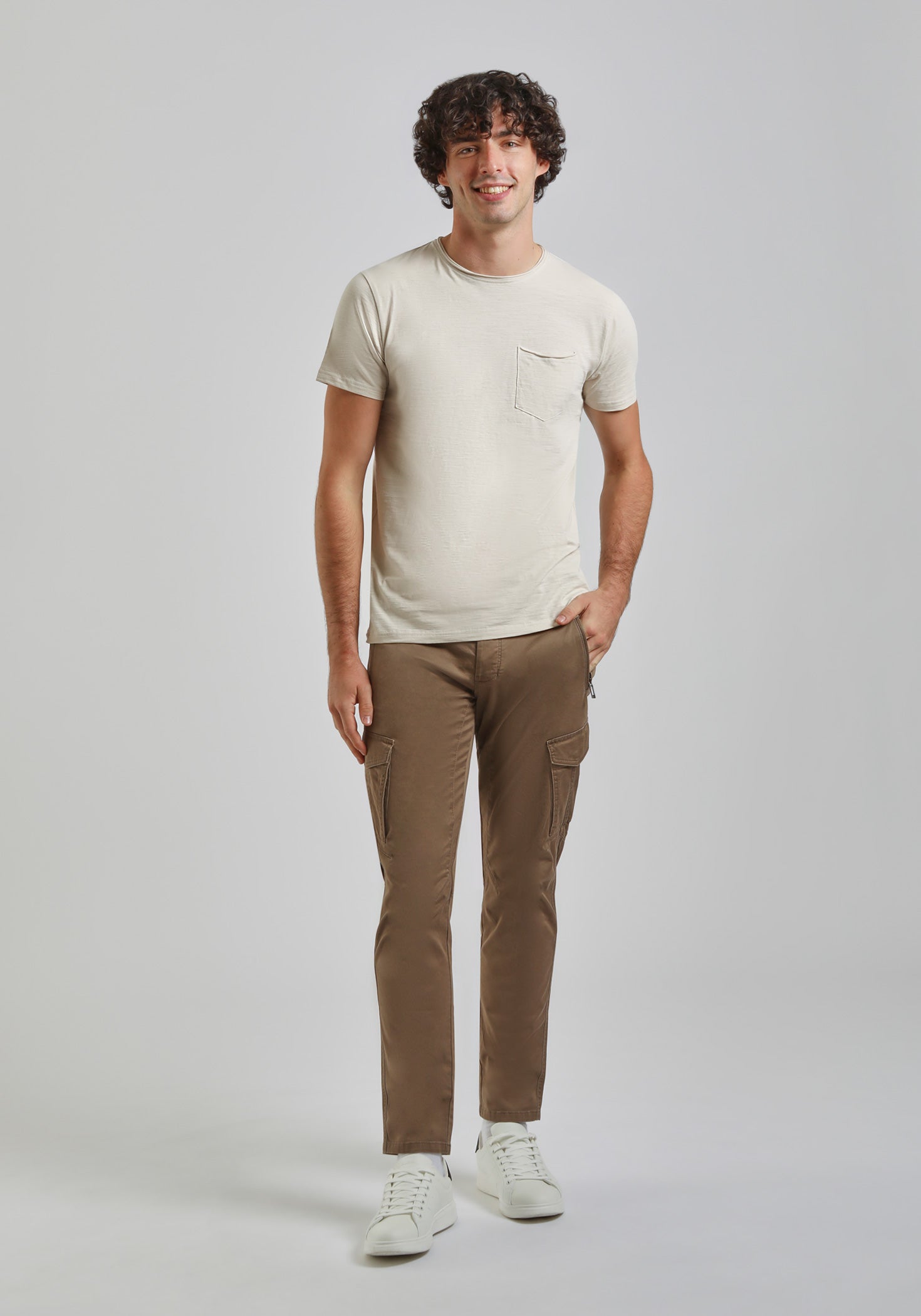 T-shirt con taschino|Colore:Ecrù