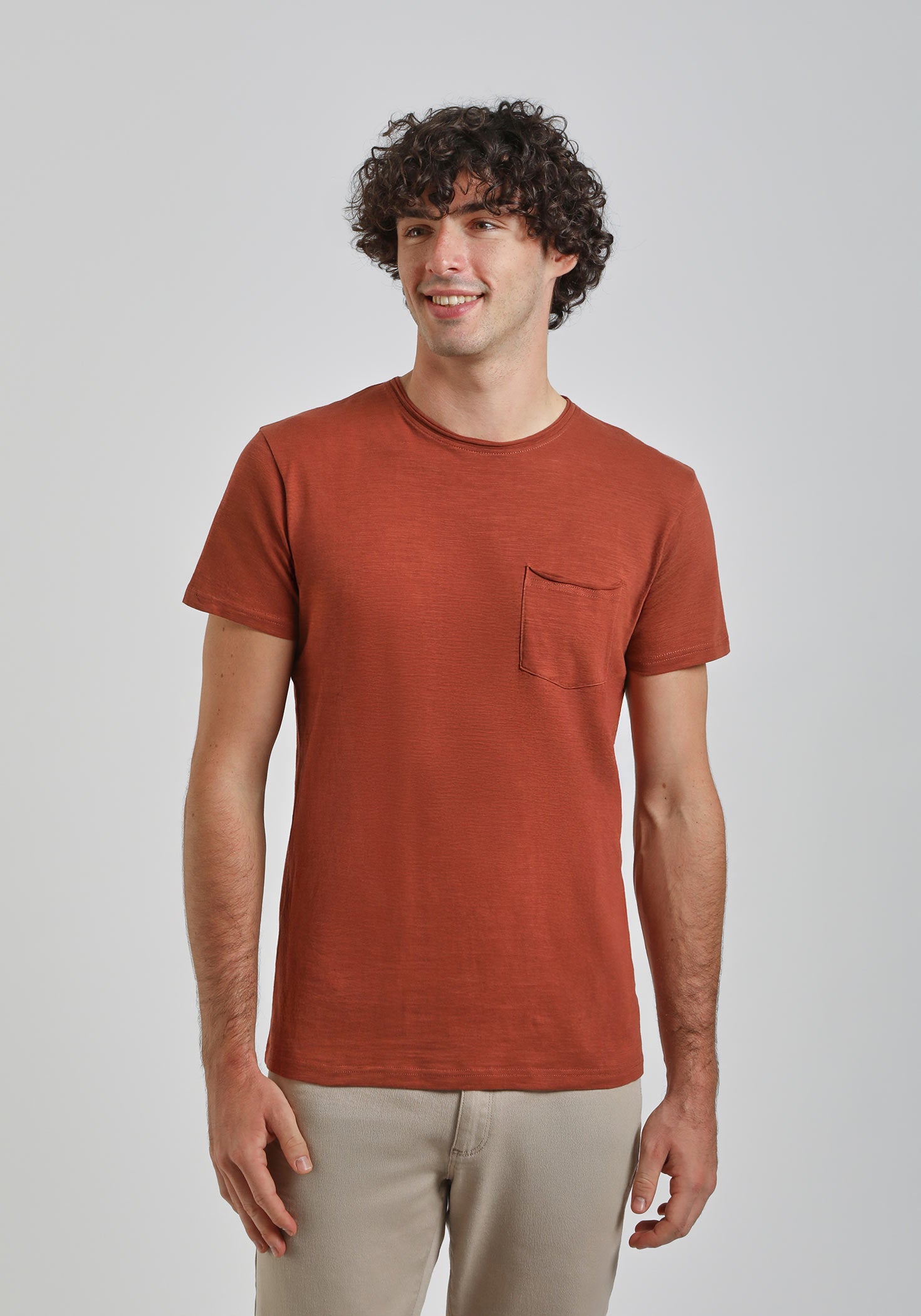 T-shirt con taschino|Colore:Rame
