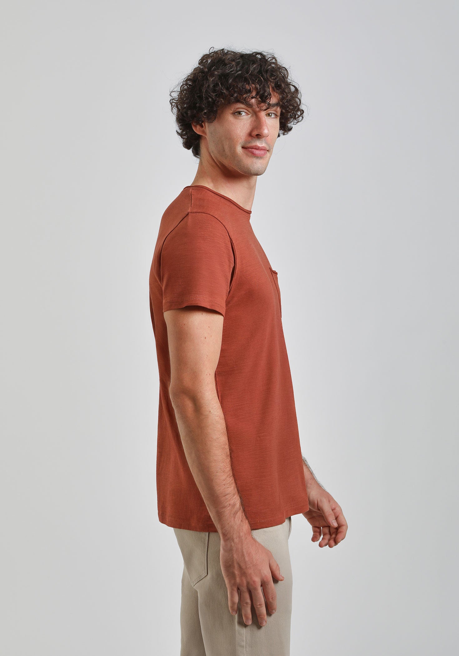 T-shirt con taschino|Colore:Rame