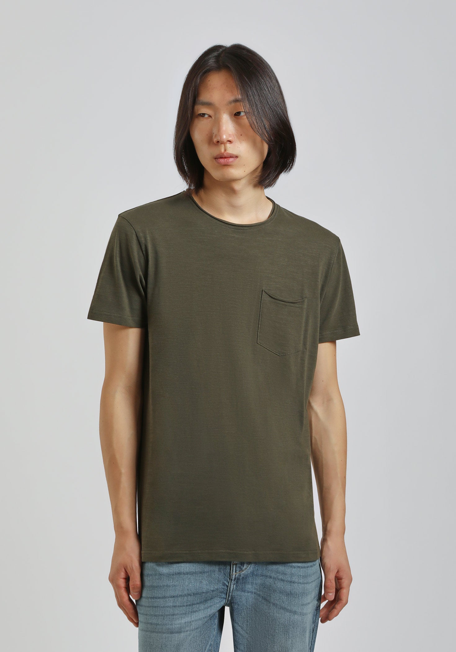 T-shirt con taschino|Colore:Verde bosco