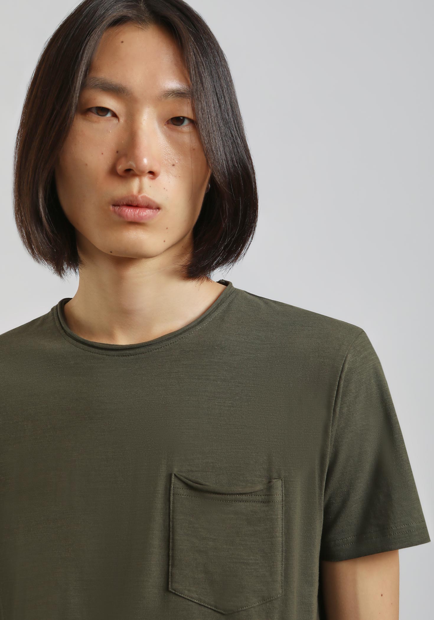 T-shirt con taschino|Colore:Verde bosco