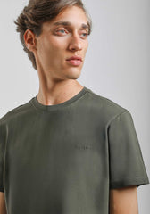 T-shirt elastica con stampa|Colore:Verde bosco