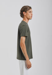 T-shirt elastica con stampa|Colore:Verde bosco