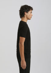 T-shirt in maglia a quadri|Colore:Nero