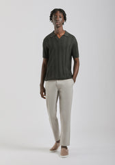 Polo in maglia rigata|Colore:Verde bosco