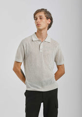 Polo in maglia forata|Colore:Beige melange