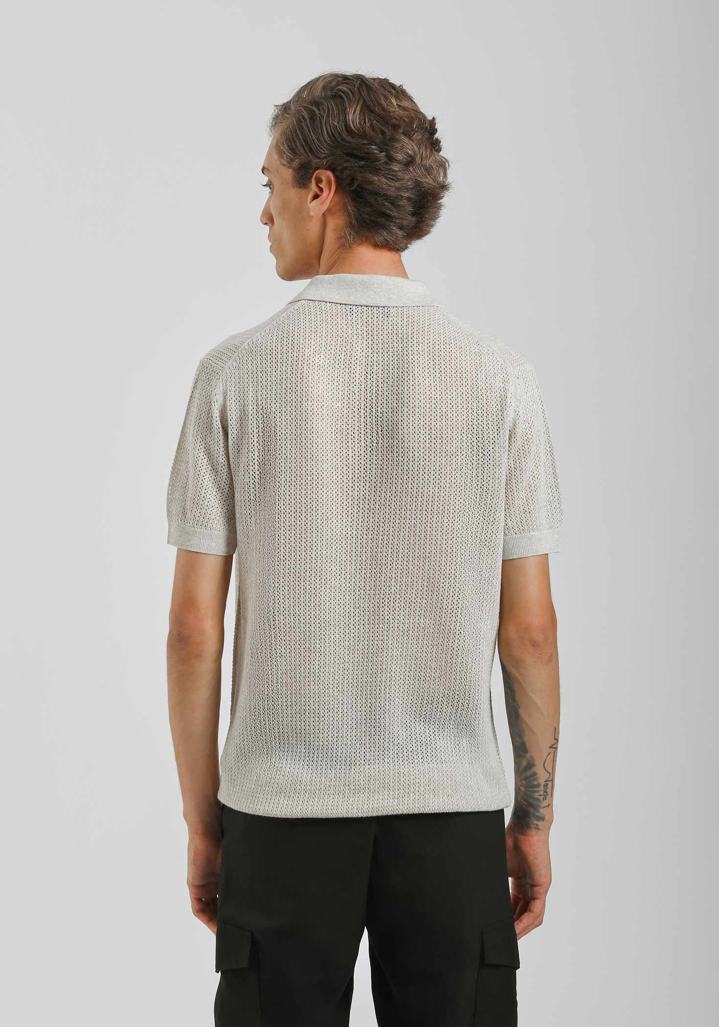 Polo in maglia forata|Colore:Beige melange