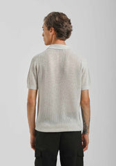 Polo in maglia forata|Colore:Beige melange