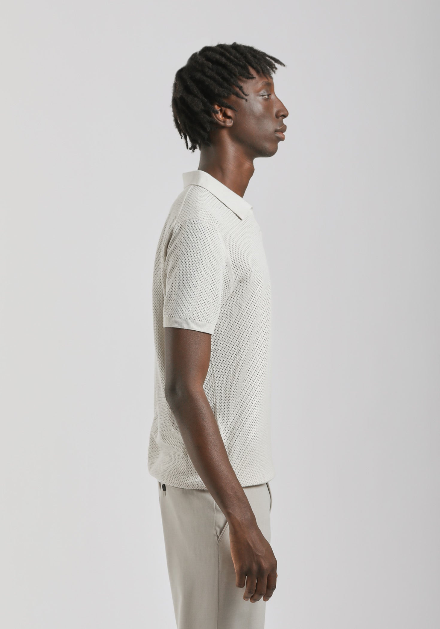 Polo in maglia forata|Colore:Ecrù