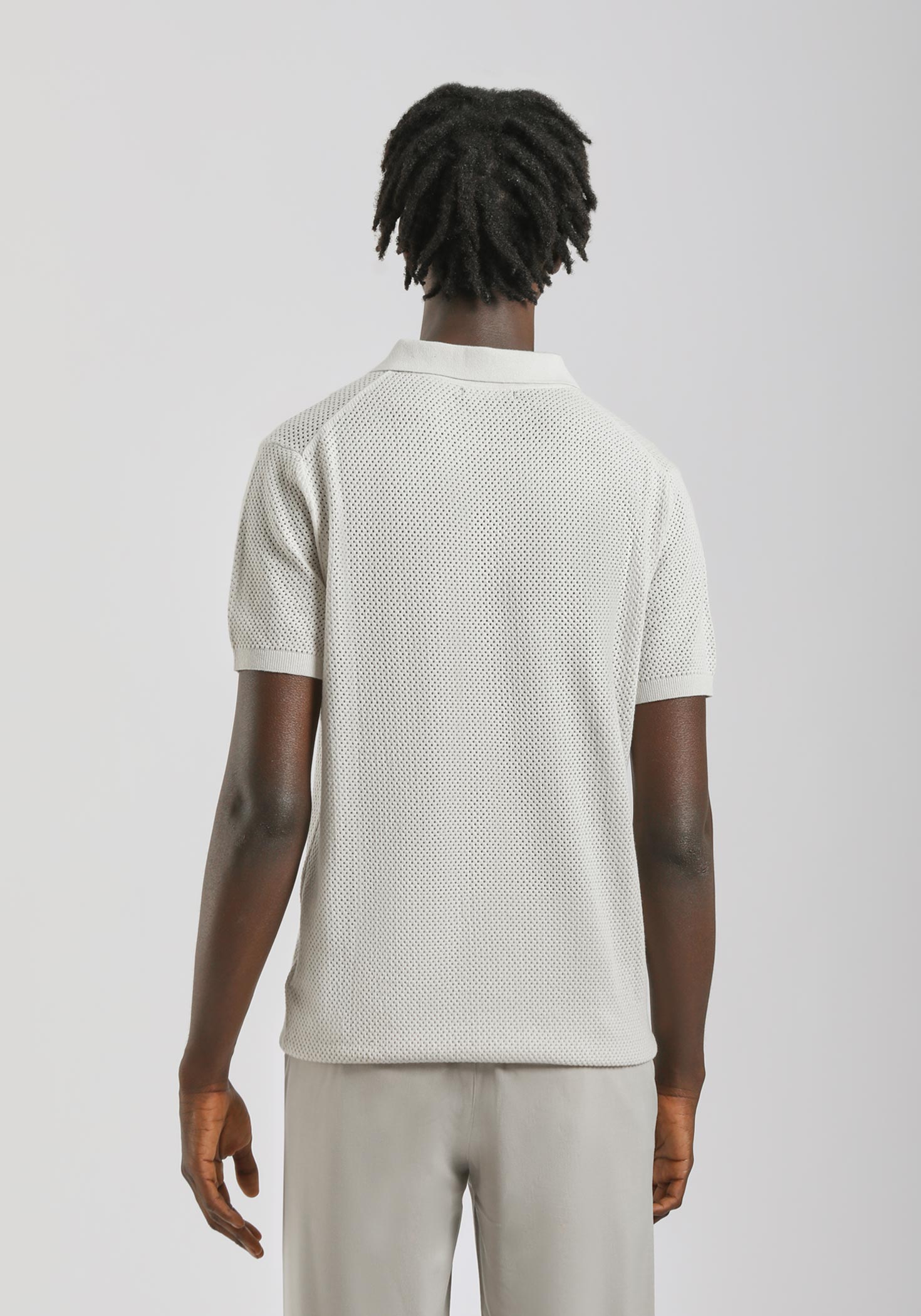 Polo in maglia forata|Colore:Ecrù