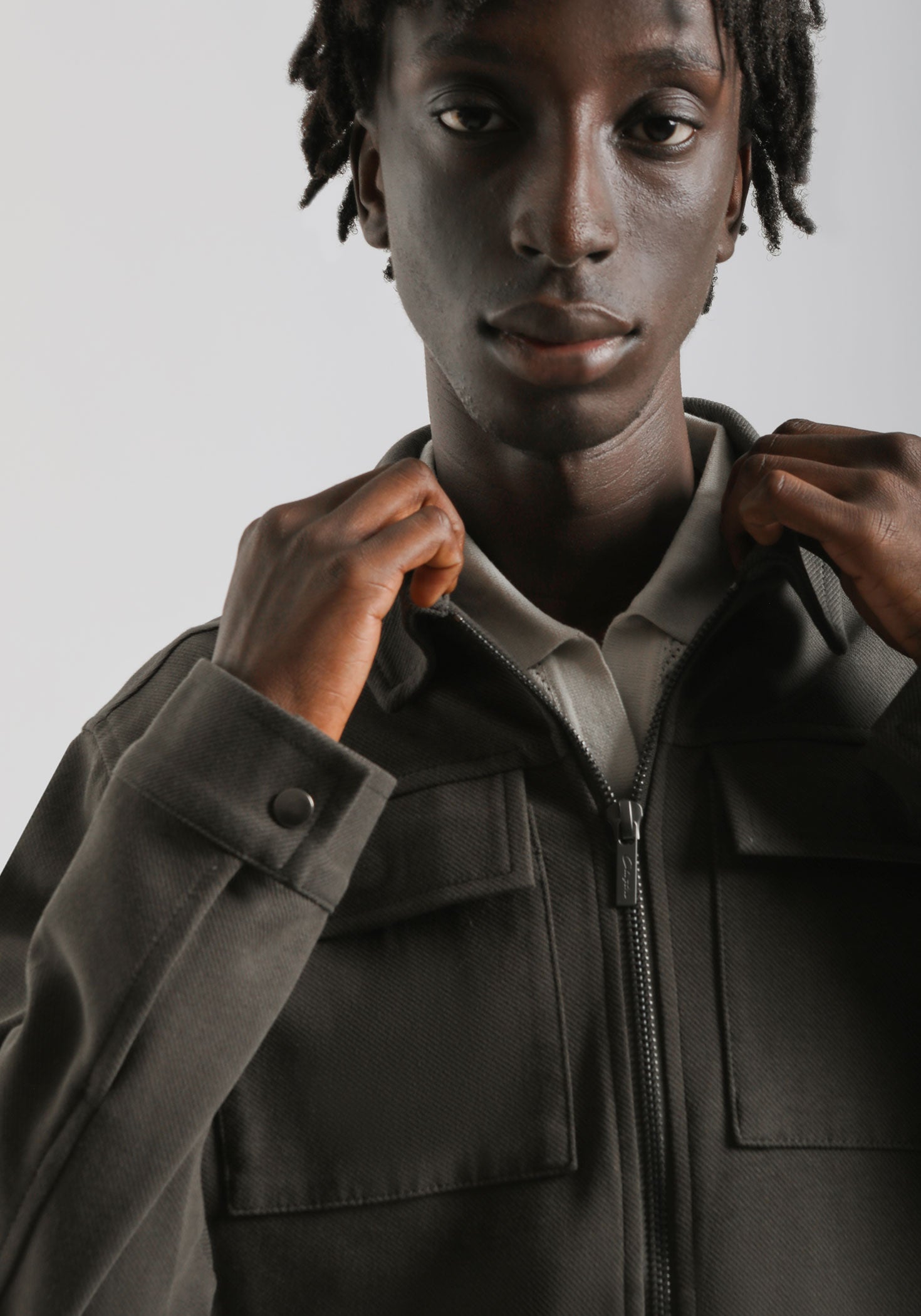 Giacca camicia effetto camoscio|Colore:Verde scuro