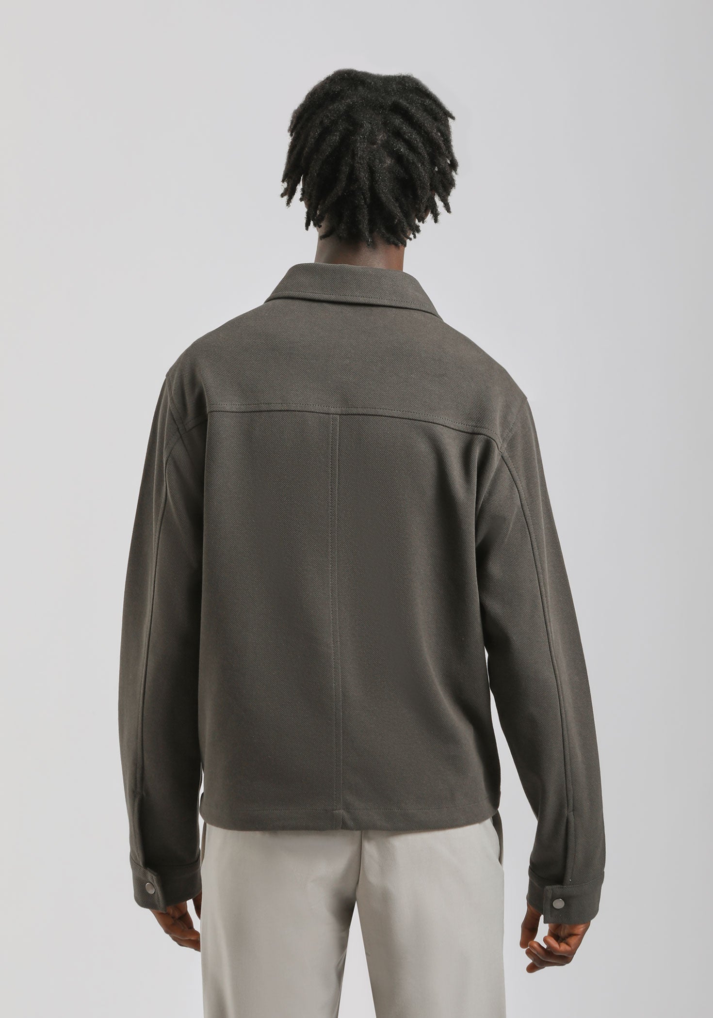 Giacca camicia effetto camoscio|Colore:Verde scuro