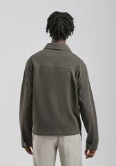 Giacca camicia effetto camoscio|Colore:Verde scuro