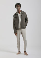 Giacca camicia effetto camoscio|Colore:Verde scuro