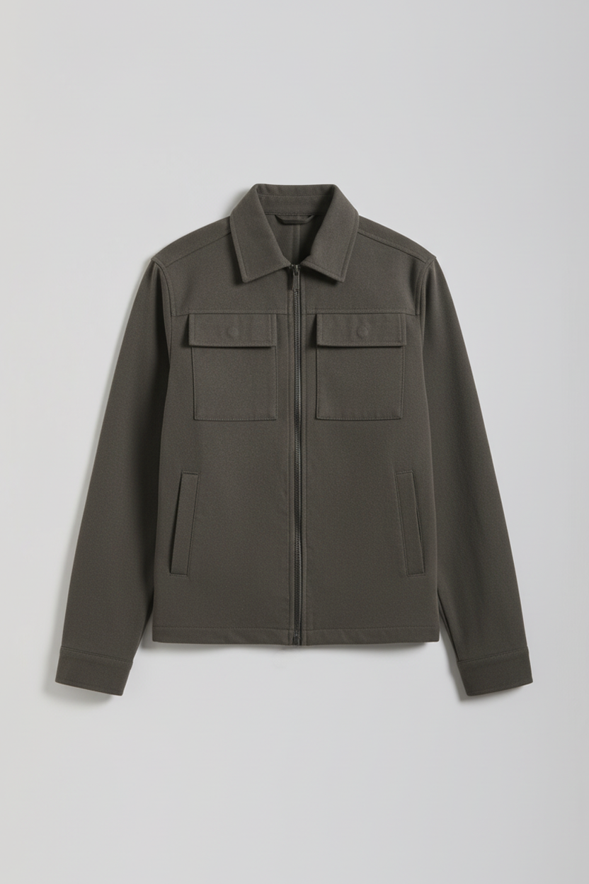 Giacca camicia effetto camoscio|Colore:Verde scuro