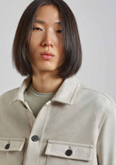 Giacca camicia effetto camoscio|Colore:Ghiaccio