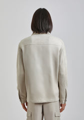 Giacca camicia effetto camoscio|Colore:Ghiaccio