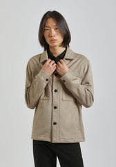 Giacca camicia effetto camoscio|Colore:Sabbia