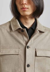 Giacca camicia effetto camoscio|Colore:Sabbia