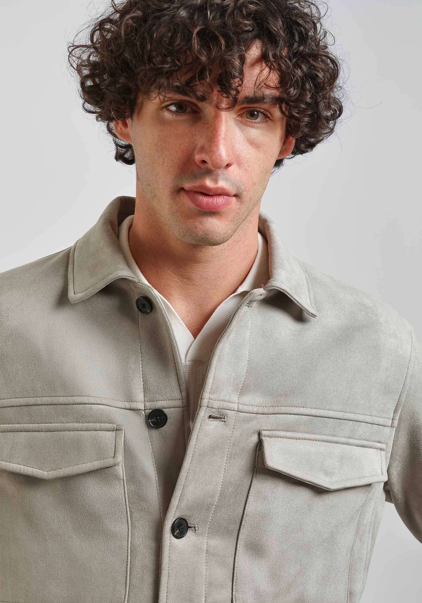 Giacca camicia|Colore:Grigio perla