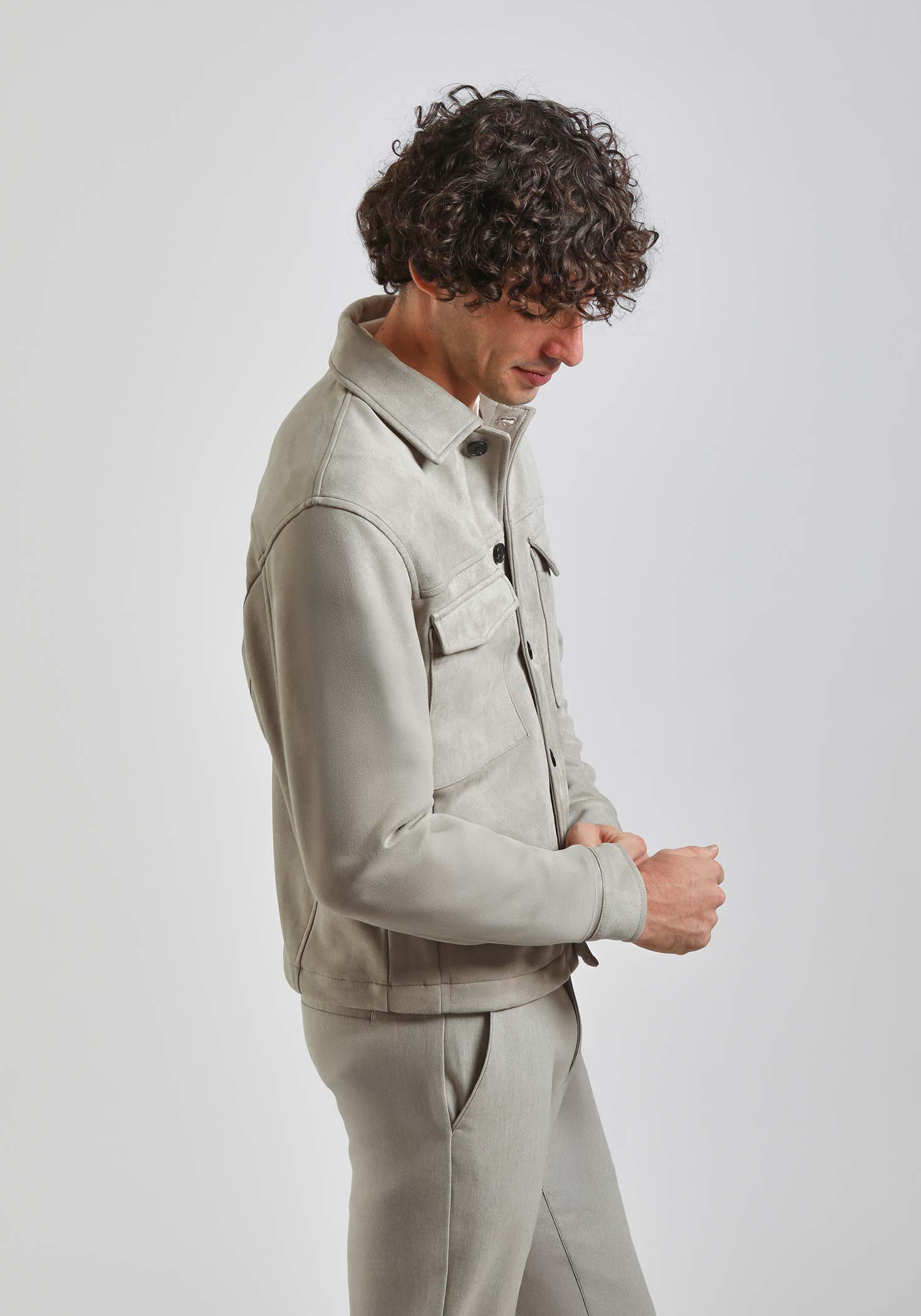 Giacca camicia|Colore:Grigio perla