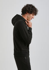 Felpa con cappuccio con stampa a rilievo|Colore:Nero