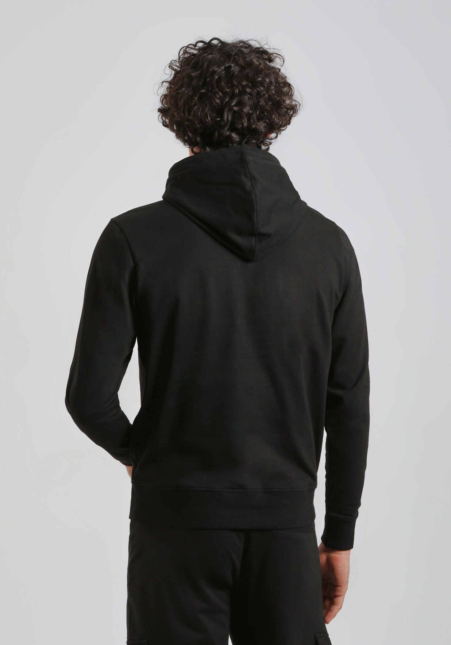 Felpa con cappuccio con stampa a rilievo|Colore:Nero