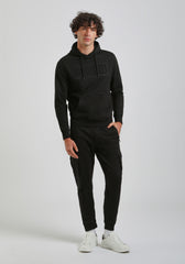 Felpa con cappuccio con stampa a rilievo|Colore:Nero