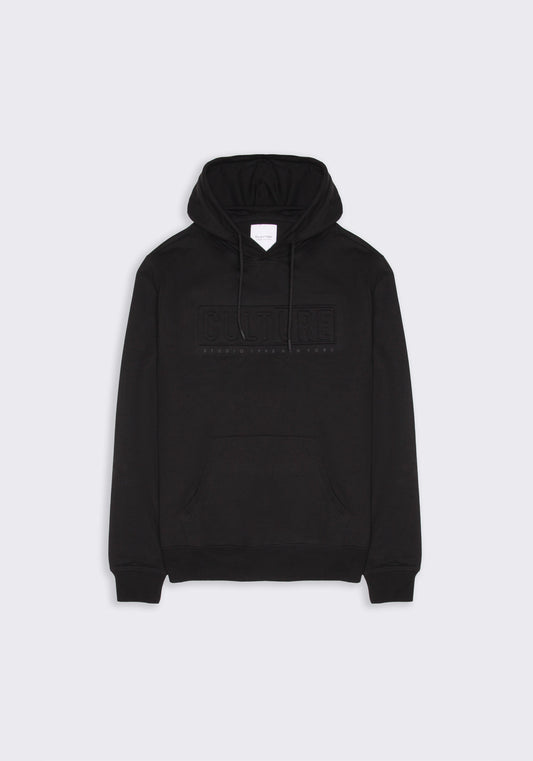Felpa con cappuccio con stampa a rilievo|Colore:Nero